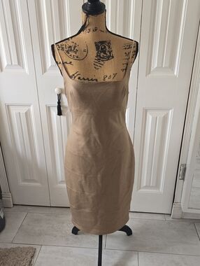 bebe Tan Midi Sheath Dress